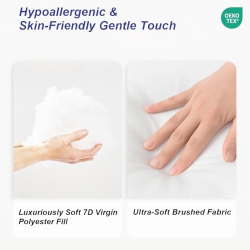 Wuuyuef 12x20 Pillow Insert Set of 2 – Firm Lumbar Pillow Inserts, Rectangular Cushion Inserts, Hypoallergenic Virgin Microfiber Filling, Machine Washable