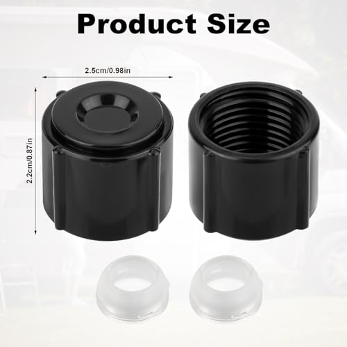 Image of BOXOB 2pcs Low Point Drain Seals and Caps, Plastic Silicone 1 /2 inch Hot and Cold Water Lines RV Water Heater Drain Plug Cap Practical Accessories for RV Campers Travel Trailers