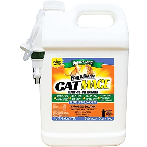 Nature’s MACE Cat MACE, Cat Repellent Spray, 1 Gallon, Keep Cats Out of Your Lawn and Garden, Cat Repellent Outdoor to Keep Cats Away, Indoor, Safe to use Around People, Pets, & Plants