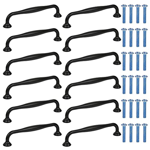 QLOUNI 12 Pezzi Maniglie in Alluminio Nero per