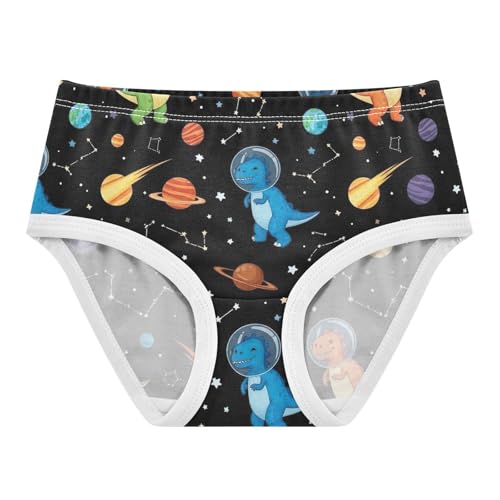 Colorful Cartoon Dinosaurs Space Planets Toddler Underwear Girls, Girls Panties, 2T–8 Years