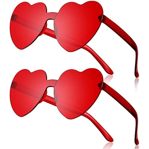 Gafas de sol de corazón sin bordes wlertcop, 2 pares Cover