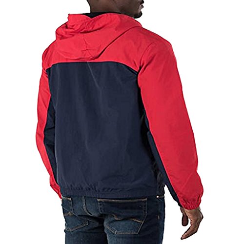Fila Men's Clipper Wind Jacket, Chinese Red, Navy, White, S2