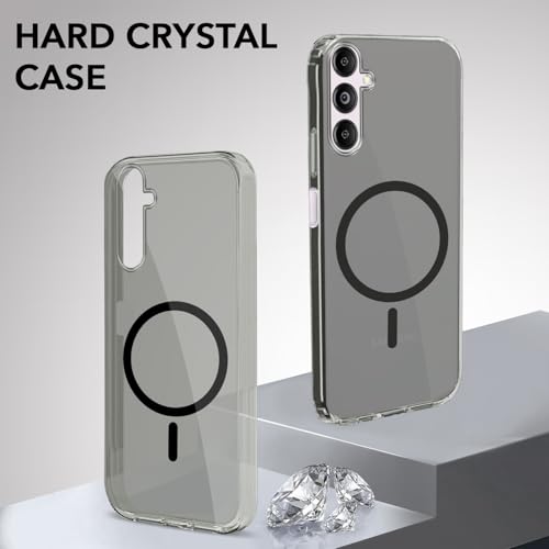 Image of Jkobi Lifetime Anti-Yellow MagSafe Compatible Clear Back Cover Case for Samsung Galaxy M14 5G (Sleek Hard Crystal | Shockproof and Camera Protection)