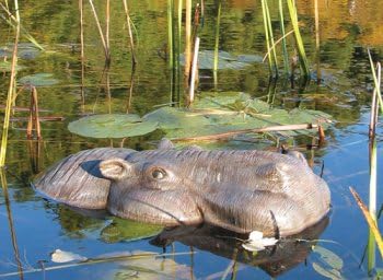 KFK Hippo Head Floating Pond Decoration