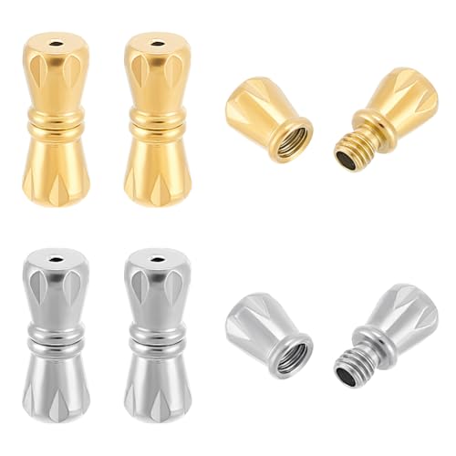 Dettaglio delle dimensioni:le chiusure a vite a barilotto hanno una larghezza di circa 5mm , 11.5mm di lunghezza; Foro:0.7~1mm . Dimensioni perfette per il tuo utilizzo, adatto per corde cerate, fili di perline più sottili di 1mm . Piccole ma resistenti punte finali per la creazione e la riparazione di gioielli fai da te.