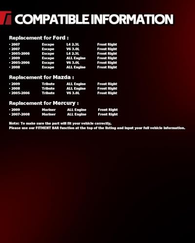 Image of Torchbeam Front Brake Caliper Right for Ford 2008-2009 Escape, Ford 2005-2007 Escape 3.0L, Ford 2005-2007 Escape 2.3L, Front Right Caliper Replace # 19B3117