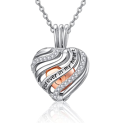 Asche Halskette 925 Sterling Silber Urnen kette für Asche Herz Memorial Feuerbestattung Schmuck Herz Asche Andenken Anhänger Halskette für Mama Papa Frauen Männer Haustier mit Trichterfüller Kit Cover