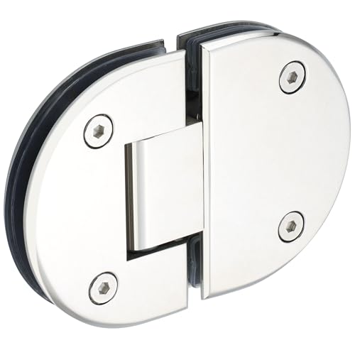 Alise Glass Shower Door Hinge,180 Degree Hinge for Bathroom Door(Chrome,1P)