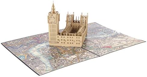 Cardology - Palace of Westminster Pop Up Card | Big Ben Pop Up Card, London Gifts To Send Abroad | Handmade