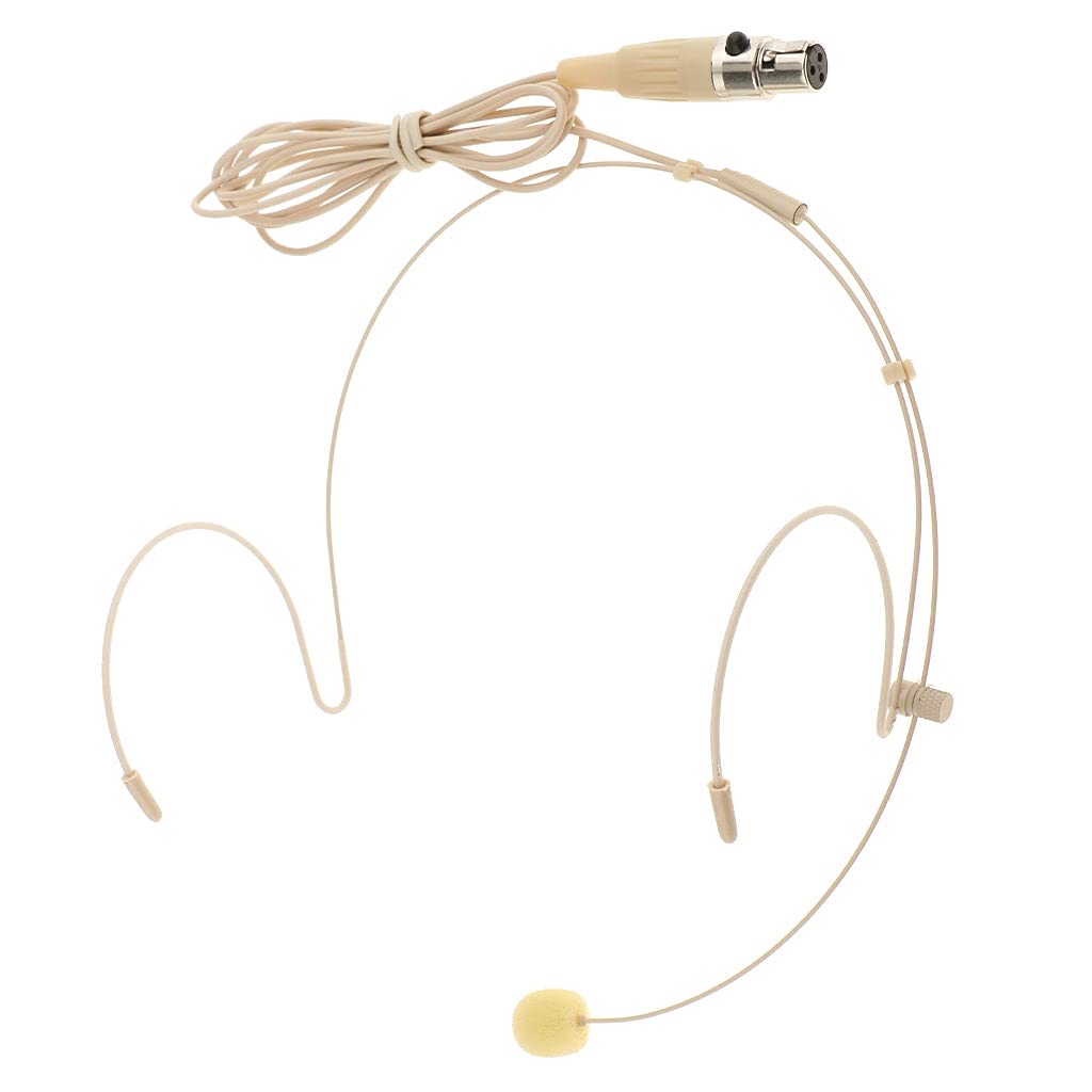 Syskonics Mini XLR 3 Pin Jack Double Ear Hook Condenser Head-Mounted Microphone Beige Color-image-21