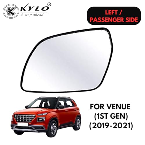 Image of KyloXtreme Venue T1 (2019-2021) Passenger Side (Left Side) Car Side Mirror Glass /Tukdi /Sub Mirror Plate