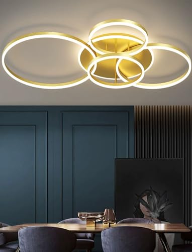 Plafonnier LED variable or 72W de 98cm pour illuminer le salon - 2