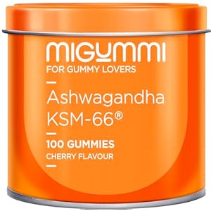 Gommes Ashwagandha | 100 Gummies au goût naturel de cerise | Withania Somnifera | Ashwagandha KSM-66 | Anxiété, Anti-stress, Détente naturelle | Énergie et Vitalité | Végétaliennes | Sans gluten