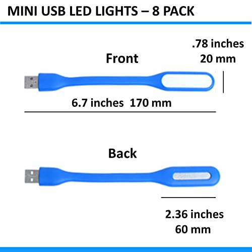 Vinyl Ease Mini Usb Flexible Light For Computers, Usb Laptops Light, Adjustable Usb Lamp For Notebook Computers, Flexible Gooseneck Design, Usb Led Lighting Source, 8-Pack #TOP2