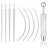 Piercing Taper Insertion Tool, Flat Back Earring Applicator Tool for Changing Jewelry, Piercing Ball Grabber Pin Push In Tapers 14G 16G 18G 20G Body Piercings Kits for Flatback Earrings (S3-Threadless piercing tapers + ball grabber)
