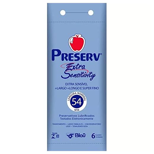 Preservativo Preserv Extra Sensitivity Tamanho Mais Largo Mais Longo 6 unidad