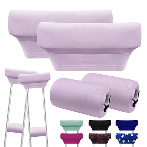 SPRING SEAON Crutch Pads and Hand Grips Set - Soft Underarm Cushion Pads and Handle Covers for Crutches Breathable & Washable Padding for Adult & Youth Crutches-Comfortable Armpit Support