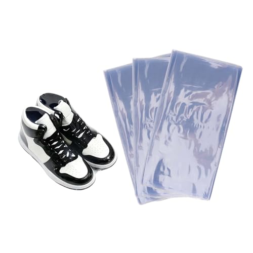 Image of Shrink Wrap Bags, 100Pcs 14x 20 Inches Clear PVC Heat Seal Bags Film for Packagaing Gift Basket,Shoes,Jars,Large handicrafts, gift,cookie trays and Homemade DIY Projects