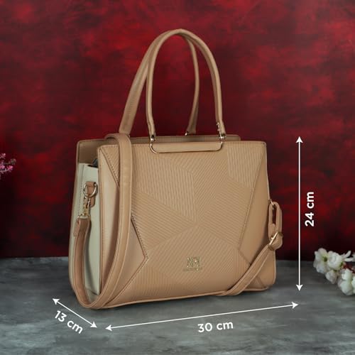 Image of NFI essentials Satchel Bags Ladies Purse Handbag Premium Women Shoulder Travel Bag for Work Gifts for Wife /Mother /Sister Stylish Office College Party Bag