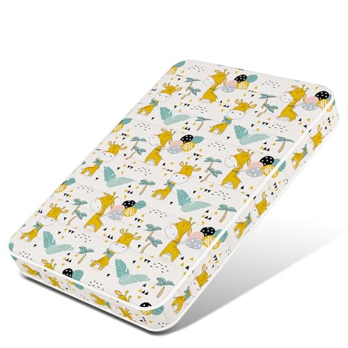 Image of 3 inch Mini Mattress, 38 inch Lx26 W Size Mattress, No Gaps Edge Reinforcement High Density Foam, Odorless and Steady, Certipur-us and Oeko -tex Certified, Giraffe