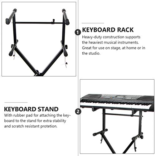 Exceart Piano Keyboard Stand Universal Iron Art Electric Organ Piano Rack Portable Professional Music Stand Support For Home Shop #TOP5