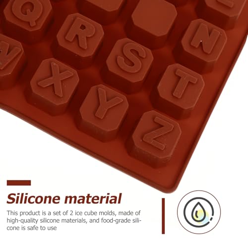 Molde de silicona para cubitos de hielo letras 2 piezas miniatura 3