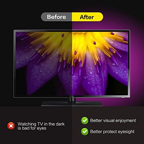 WOWLED 1M (3.28ft) USB RGB Strip Light IP65, Upgrade 39inch TV Backlight Bias Back kit for HDTV, Multi Color Mood TV LED 24 Key Remote Controller, Home Cabinet Wedding Lighting Decoration DIY