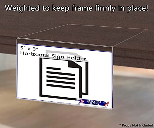 Marketing Holders 10 Pack Acrylic Retail Shelf Sign Holder 5" Wide By 3" High Clear Side Loading Moveable Shelving Talker For Product Information Inventory Name Tags And Upc Labels #TOP1