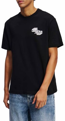 Karl Lagerfeld Jeans Reg Sport Logo Tee, Men, Black, T-Shirt