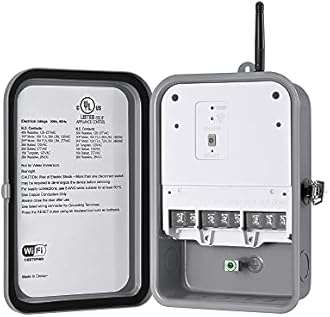 DEWENWILS Pool Pump Timer, Outdoor Wi-Fi Box, Heavy Duty 40A 120-277 VAC 2HP Wireless Controller Timer, Water Heater, Compatible with Smart Phone, Alexa, Google Assistant, UL Listed