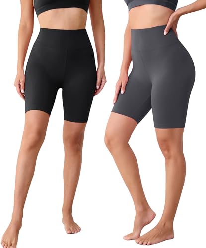 VALANDY Creamlush 3 Pack Biker Shorts for Women -8" High Waisted Soft Stretchy Spandex Athletic Yoga Shorts2