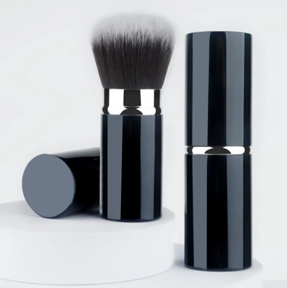 Retractable Foundation Makeup Brush, Travel Kabuki Makeup Brush Portable Liquid Foundation Brush with Cover Perfect for Blending Liquid, Cream or Flawless Powder Cosmetics-image-41