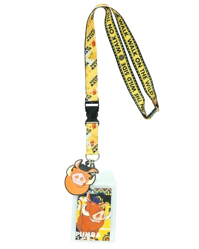 Cordon porte-badge Disney Hakuna Matata tour de cou Roi Lion avec pendentif pour carte