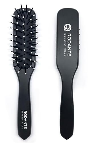 Wooden Hair Styling Brush with Scalp Massage, Black