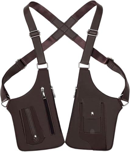 Bolso de cuero para las axilas de alta resistencia con acabados de doble hombro