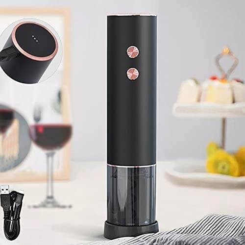 Juego de abrebotellas de vino eléctrico, sacacorchos automático con cortador de papel de aluminio y diseño recargable por USB, herramienta esencial para bar de cocina para camareros y uso doméstico
