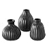 Produktbild B.o.l.t.z.e 3 x Vase Esko schwarz Höhe 12 cm