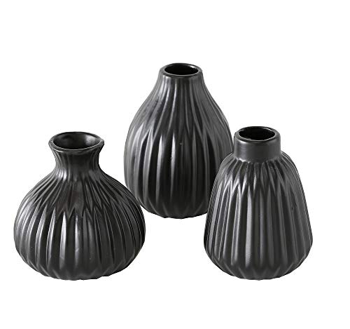 3 x Vase Esko schwarz Höhe 12 cm