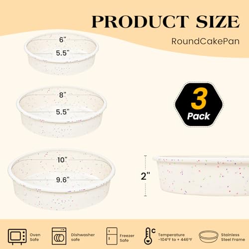 50% Off SJ Silicone Round Cake Pan Set with Metal Frame