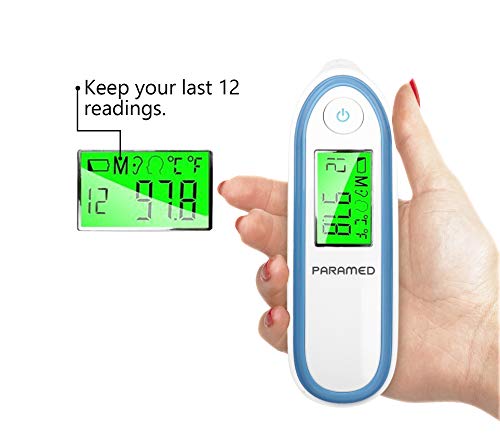 Digital Forehead and Ear Thermometer by Paramed - Instant Scan Dual Function Baby Infrared Medical Thermometer - Backlight Display with Fever Alarm - Clinically Calibrated for Adult Kids Infant - Thumbnail 6