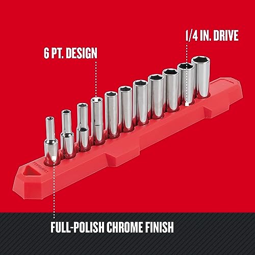 Image of CRAFTSMAN Socket Set, Metric, 1 /4 inch Drive, 6 Pt., 11Piece (CMMT12051)