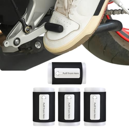 4PCS Motorcycle Shoe Protector – Gear Shift Cover Pads for Motorcycle Shoes – Rubber Shifter Boot Cover for Men & Women – Motorcycle Accessories for Gear Protection – Easy to Install for Riding(Black)
