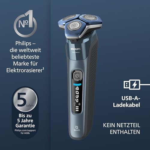 PHILIPS Shaver S7000 – Elektrischer Rasierer für Herren, Nass-& Trockenrasur, integrierter ausklappbarer Trimmer, Barttrimmer-Aufsatz… – Ansicht 2