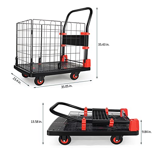 Carretilla plegable tipo plataforma con jaula removible miniatura 3