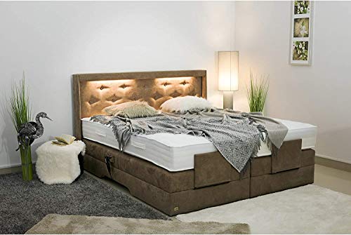 PAARA Luxus Boxspringbett Paris Night GM | 10.000 Newton Motorleistung | LED | Antirutsch-Matten | Royal-WS® Taschenfederkern Matratze mit GELAX® Topper Kern | Made in Germany (180 x 210 cm) – Bild 4
