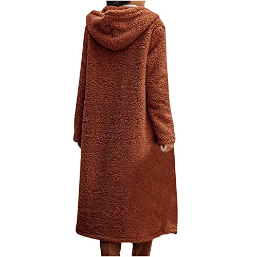 Mianht Long Fleece Winter Coats For Women Fuzzy Fleece Overcoats Lapel Open Front Cardigans Coats Warm Outwear Jackets #TOP2