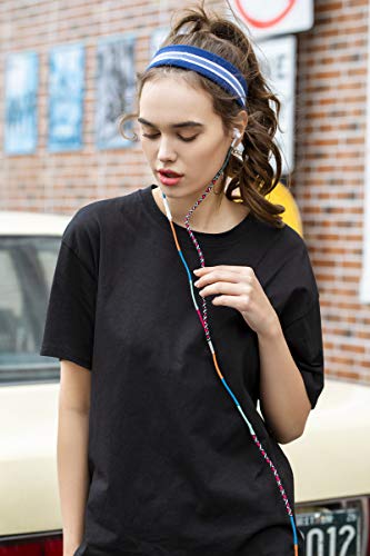Urizons Earbuds Earphones In-Ear Headphones - Headsets With Microphone Remote For Iphone, Ipad, Mac, Laptop Android Devices Fabric Braided Wristband Bracelet (Red) #TOP6