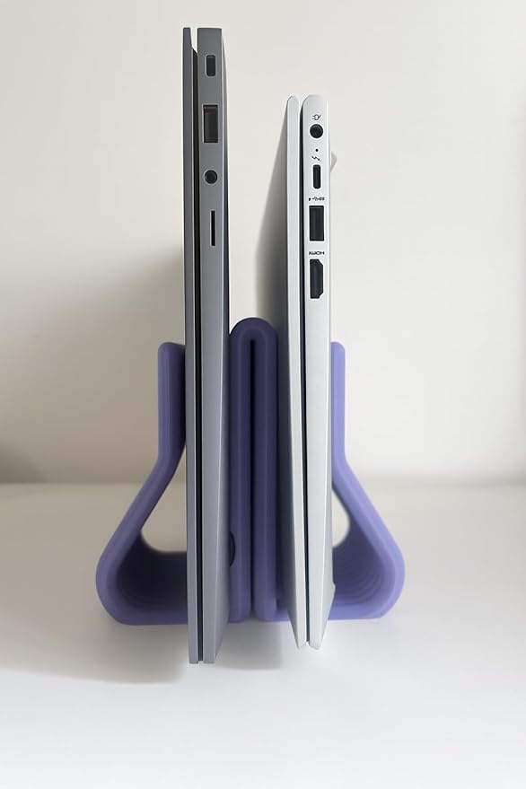 Image of Yellow Lab | Vertical Laptop Stand | Dual Slots | Compatible with All laptops | Space-Saving Design | (Soft Purple | Lavender)