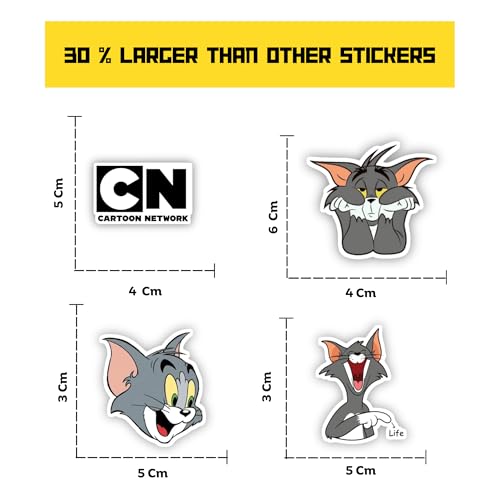Image of 25 Cute Shinchan Laptop Stickers for Cartoon Lovers and Kids. (Tom and Jerry)